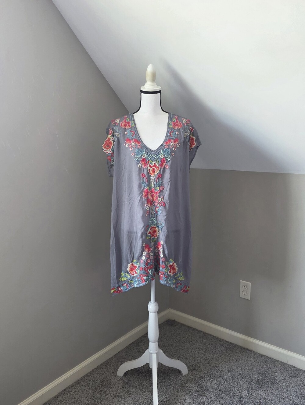 Johnny Was Embroidered Tunic Dress